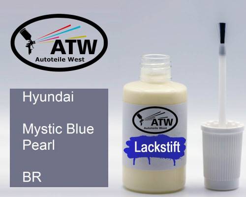 Hyundai, Mystic Blue Pearl, BR: 20ml Lackstift, von ATW Autoteile West.